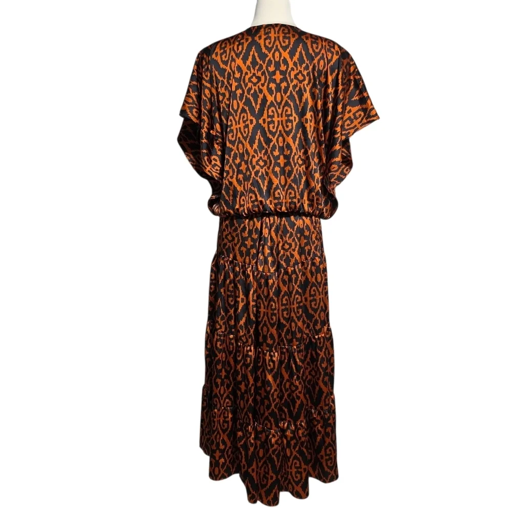 CHICO'S SATIN IKAT 2 PIECE SKIRT SET SZ 2(US12)